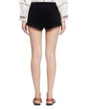 Danton Suede Tie-Front Shorts, Black