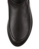 Abbott Faux-Fur Lined Leather Weather Boot, Black