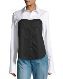 Satin Poplin Bustier Shirt