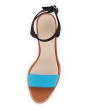 Sylvia Colorblock City Sandal, Turquoise