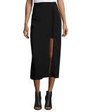 Steve Ponte Midi Skirt, Black