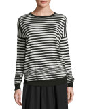 Engineer-Striped Textured Pullover