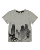 Skyline & Skater Jersey Tee, Gray, Size 4-12