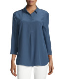 3/4-Sleeve Silk Tunic Top