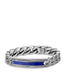 Maritime Men's Curb-Link ID Bracelet, Lapis