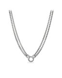 Double Wheat Chain Necklace with Diamonds