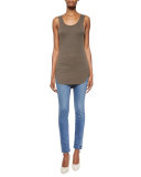 Lightly Distressed Skinny Ankle Jeans