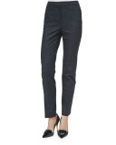 High-Waist Cigarette Pants, Dark Gray