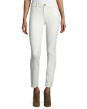 Sateen-Twill Skinny Jeans, Winter White