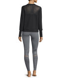 Downtown Mesh-Panel Long-Sleeve Sport Pullover