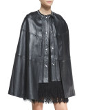 Leather Cape Vest, Black