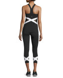 X-Marked Mesh Tank Top, Black