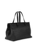 Intrecciato Medium Accordion Tote Bag, Black