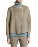 Odene Reversible Wool Topper Jacket, Cobblestone/Storm