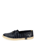 Crocodile Leather Espadrille Shoe, Blue