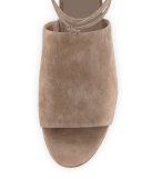 Damon Flat Lace-Up Slide Sandal, Woodsmoke