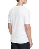 Basic Slub Short-Sleeve Henley, White