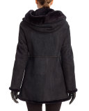 Hooded Shearling Parka Coat