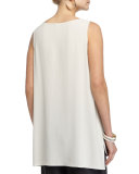 Sleeveless Silk Long Shell