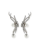 Rhodium-Plated Clip Earrings