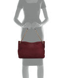 Marion Slouchy Suede Chain Tote Bag, Port