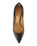 Susi Leather Point-Toe Pump, Black (Nero)