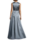 Sleeveless Asymmetric Ball Gown 
