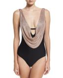 Chain Reaction One-Piece Swimsuit, Black