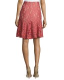 Braxten Lace Flared Godet Skirt, Pink