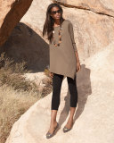 3/4-Sleeve Asymmetric Tunic
