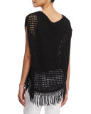 Pandora Crochet Sweater with Fringe Hem
