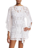 Claudia Floral-Crochet Coverup Dress