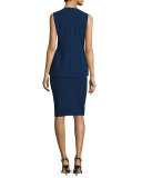 Meghan Sleeveless Wool Peplum Top