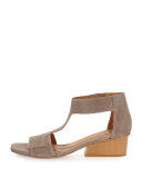 Ollie Leather City Sandal, Medium Gray