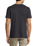 Short-Sleeve Pima Crewneck Jersey T-Shirt, Black