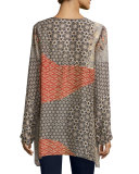 Breeland Printed Tie-Front Tunic, Multi, Plus Size