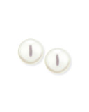 Freshwater Pearl Button Stud Earrings, 10-10.5mm