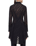 Zebra Voile Devore High-Low Tunic, Starling
