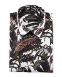 Foliage Cotton Sport Shirt, White