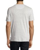 Linen-Cotton Short-Sleeve Henley T-Shirt