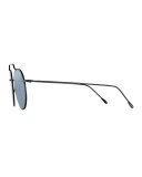 Wynwood III Round Mirrored Sunglasses, Black