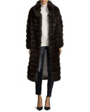 Long Sable Fur Coat, Silvery