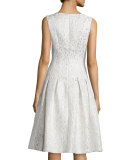 Sleeveless V-Neck Pleated Cocktail Dress 