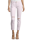 The Stiletto Distressed Skinny Jeans, Forever Pink