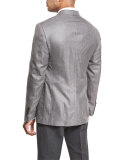 Shelton Base Hopsack Two-Button Sport Coat, Gray