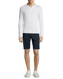 Gaskell Long-Sleeve Henley Shirt, White