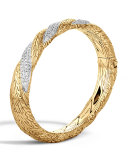 Medium Classic Chain Diamond-Wrap Bangle