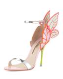 Chiara Butterfly Wing Ankle-Wrap Sandal, Orchid/Spearmint
