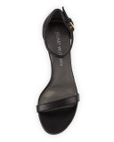 Nunaked Leather Mid-Heel Sandal, Black