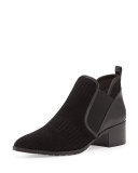 Donny Perforated Low Bootie, Black